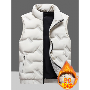 Men's down vest, autumn and winter wear, vest for outer wear, men's jacket, pure color, simple and fashionable, easy to match